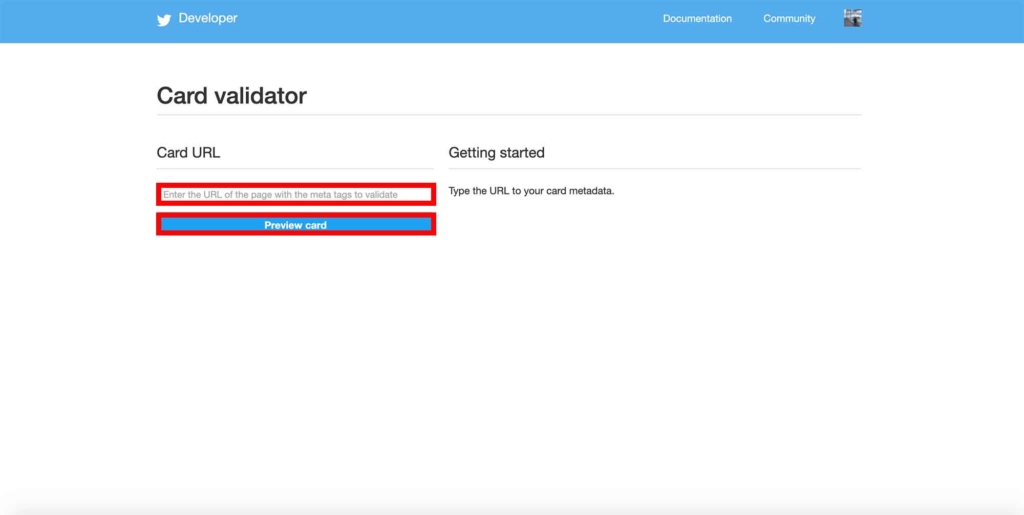 Card Validatorのトップページ