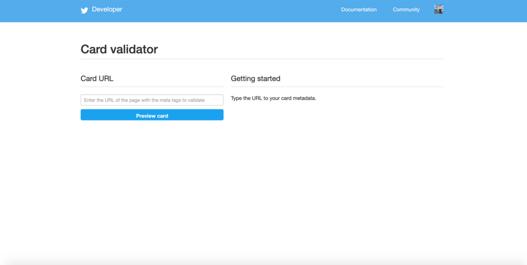 Card Validatorのトップページ