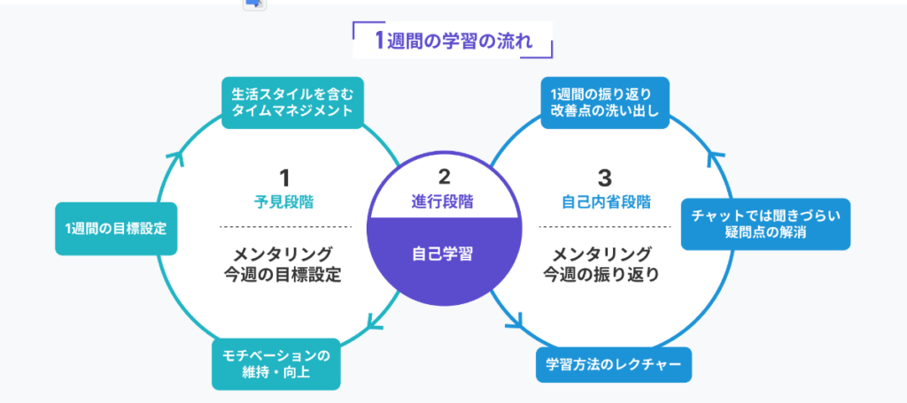 1週間の学習の流れを表したイラスト