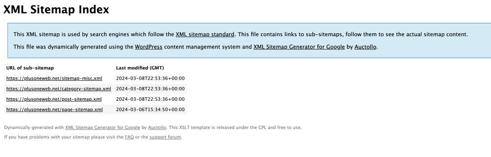 XML Sitemap Generator for Googleで生成されたXMLファイルの中身